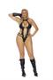 Leather halter neck string teddy with nail heads.