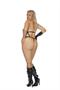 Leather halter neck string teddy with nail heads.