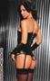 Leather zip front corset with lace up detail