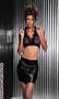 Leather & fishnet halter top