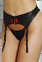 Cupless leather underwire bra with collar