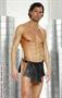 Leather kilt with nail heads & adjustable buckle closure