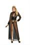 Mesh and vinyl long sleeve gown Plus