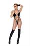 Vinyl halter teddy with chain & thong back
