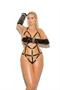 Vinyl thong back strap teddy with O rings