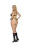 Vinyl and fishnet halter neck teddy