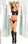 Deep V halter top with nail heads