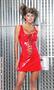 Vinyl mini dress with laces