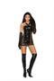 Vinyl and lace strapless dress-Plus