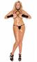 Plus Size Vinyl Cupless Bra with G-string