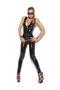 Deep V vinyl catsuit with zipper