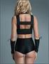 Halter Crop Top Zipper Front Black