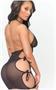 Cut Out Sides Lycra Net Black Chemise