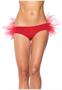 Spandex tanga panty with tulle ruffle back