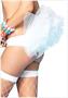 Spandex tanga panty with tulle ruffle back