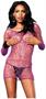 Web net long sleeve mini dress