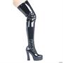 Thrill Thigh High Black Boots