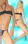 2 Pc. Floral Lace Halter Bandeau Bra and Panties Set-Black