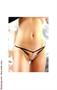 Sexy Front Strapped Jeweled G String-Black