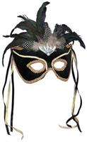 Black Feather Couples Mask