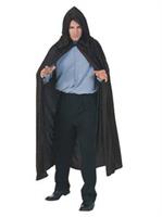 Hooded Velvet Black Cape Adult Costume