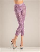 Pink leopard print footless tights