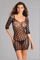 Scoopneck spandex nylon dress with cutouts