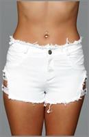 Buckled Down Denim Shorts - White