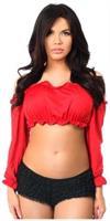 Red Long Sleeve Peasant Top