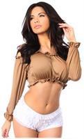 Tan Long Sleeve Peasant Top