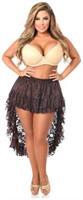 Dark Brown Lace High Low Skirt