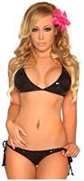 Black Sequin Pucker Back Bikini