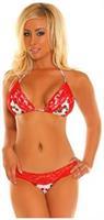 Pin-Up Cherry Print Pucker Back Bikini