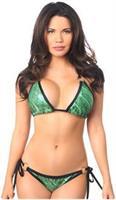 Green Metallic Pucker Back Bikini