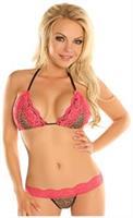 Leopard and Lace Pucker Back Bikini
