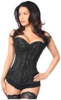 Lavish Black Lace Front Zipper Corset