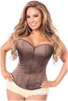 Lavish Brown Sweetheart Front Zipper Corset