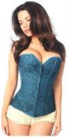Lavish Dark Teal Lace Overbust Corset w/Zipper