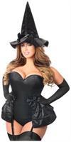 Lavish 4 PC Midnight Witch Corset Costume