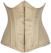 Top Drawer Black Cotton Steel Boned Underbust Corset w/Zipper