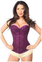 Lavish Magenta Lace Overbust Corset w/Zipper