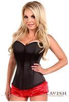 Lavish Black Sweetheart Front Zipper Corset