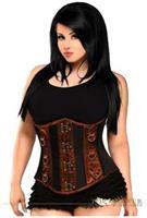 Top Drawer Black and Brown Steel Boned Underbust Corset