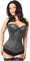 Top Drawer Elegant Black Embroidered Steel Boned Corset