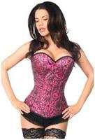 Top Drawer Elegant Fuchsia Embroidered Steel Boned Corset