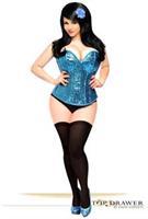 Top Drawer Turquoise Sequin Steel Boned Corset