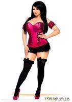 Top Drawer Fuchsia Steel Boned Molded Cup Sequin Corset