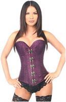 Top Drawer Plum Brocade Steel Boned Corset w/Clasp Closure