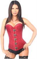 Top Drawer Wine Brocade Steel Boned Corset w/Clasp Closure