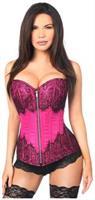 Top Drawer Dark Green Brocade Steel Boned Corset w/Clasp Closure